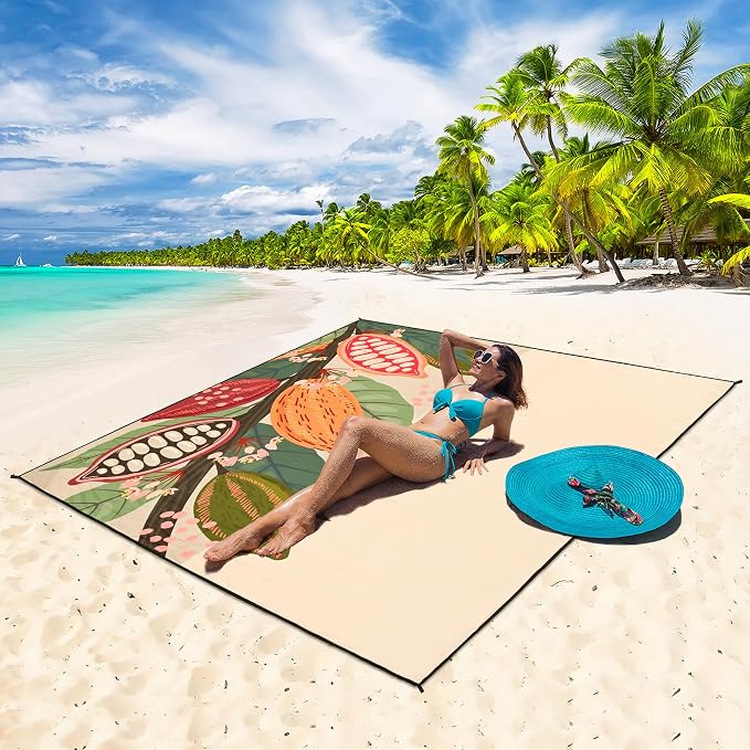 HIHOHO Beach Blanket Waterproof Sandproof Extra Large Beach Mat 79" X - Image 5