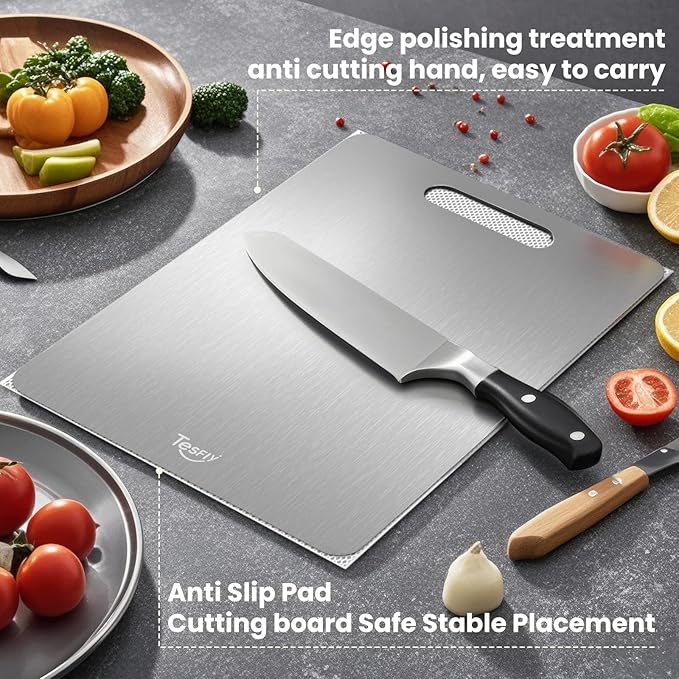 2 Pack Titanium Cutting Board -100% Pure Titanium Cutting Boards - Image 5