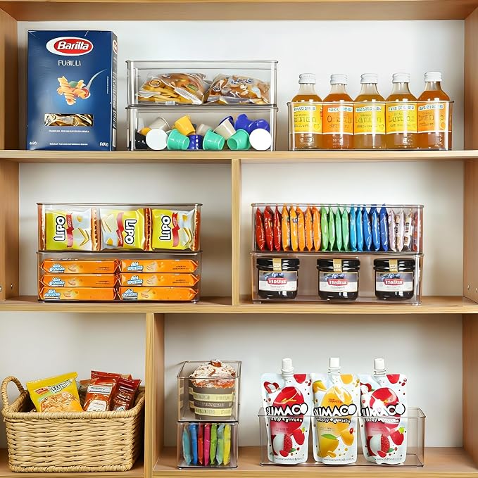 Hudgan 8 Pack Clear Plastic Drawer Organizers Set, Stackable Deep Drawer - Image 7