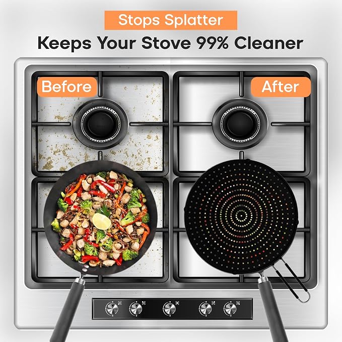 Splatter Screen for Frying Pan | USA Brand | 11-Inch Black, Fit Pans Silicone - Image 2