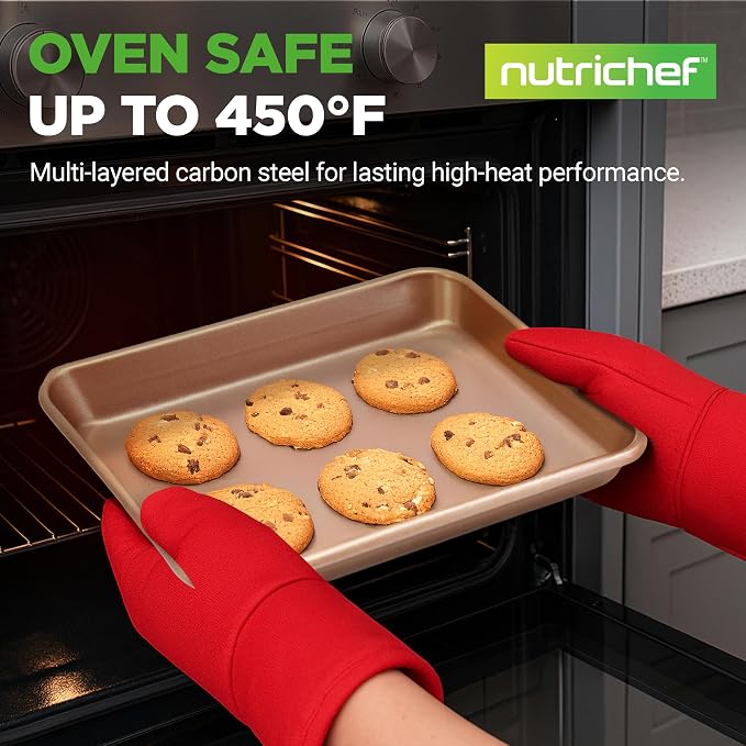 NutriChef 2 Piece Cookie Sheets - Image 2