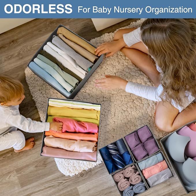 Criusia Drawer Organizer Clothes 24 Pack, Fabric Closet Organizers and Storage - Image 3