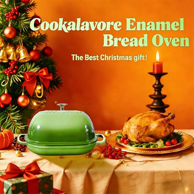 Cast Iron Bread Oven, 6 QT Bread Oven, Thick Enameled Loaf Pan - Image 5
