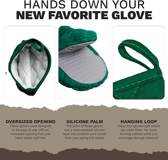 Oven Mitts Heat Resistant – Mini Oven Mitts, Silicone Gloves Heat Resistant - Image 3