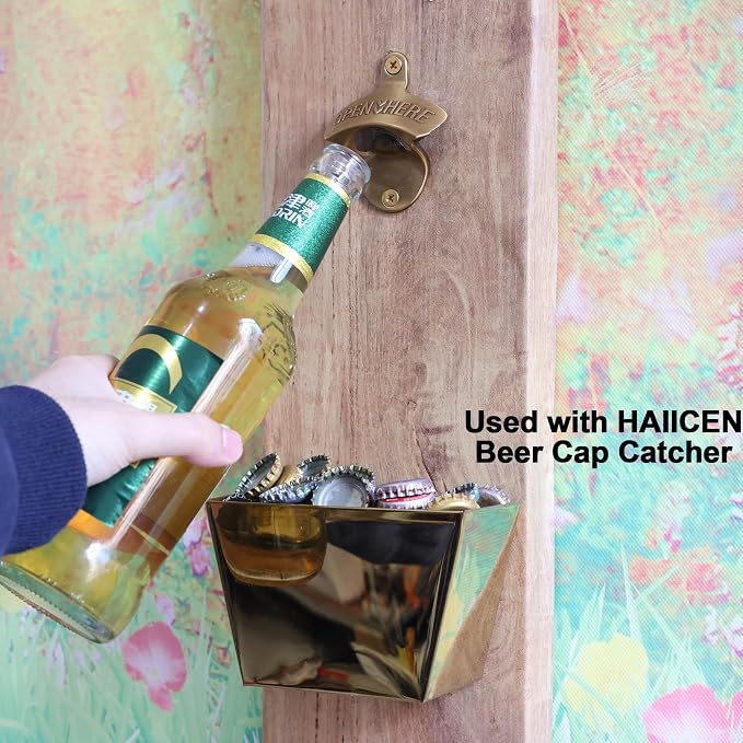 8 Packs Bulk Beer Opener Wall Mounted Vintage Gold Bottle Cap Opener - Image 3