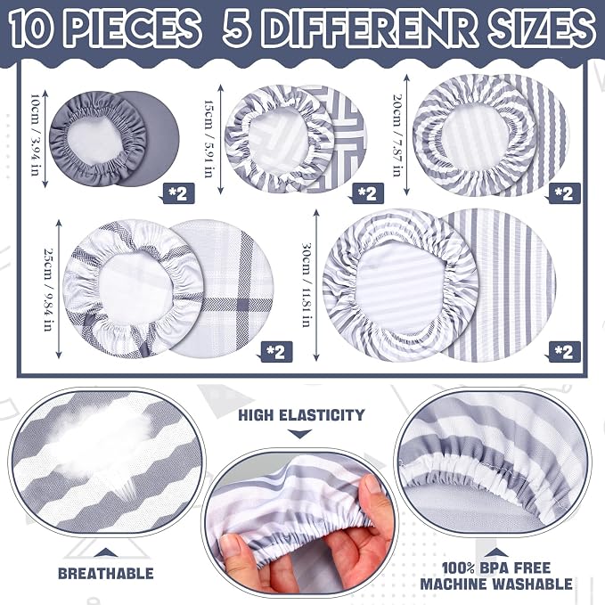 10 Pack Cloth Bowl Covers for Bread Rising - Image 6