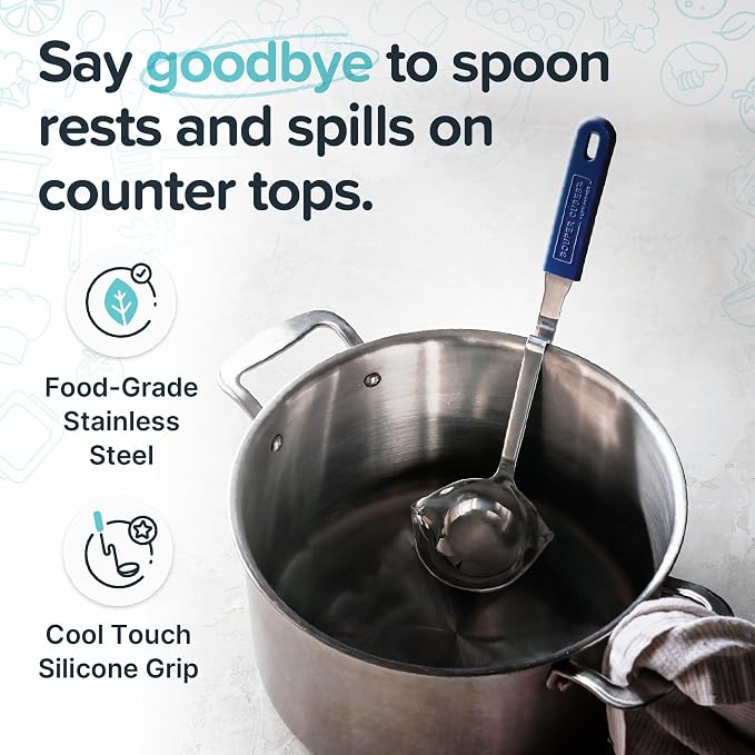 Souper Cubes + Lori Greiner No Mess Stainless Steel Soup Ladle - Image 3