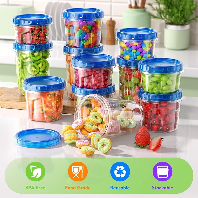 BiuLeon 12 Pack-24oz Freezer Storage Containers, Plastic Food Storage Containers - Image 6