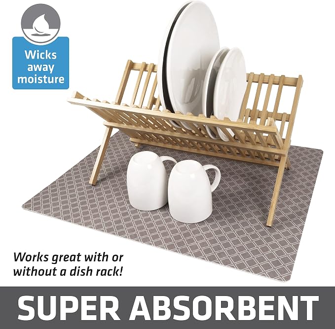 Drymate Jumbo XL Dish Drying Mat, Low-Profile, Super Absorbent, Quick Dry Fabric - Image 2