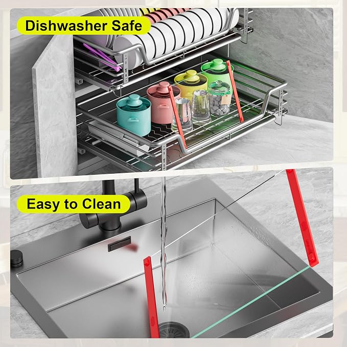 2PCS Glass Cutting Board with Silicone Grip, 80% Stronger Shatter Resistance - Image 9