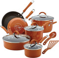 Rachael Ray Cucina Nonstick Cookware Pots and Pans Set, 12 Piece, Pumpkin Orange by RachaelRayKitchenware