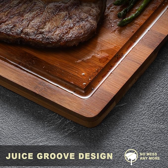 Hiware Wood Cutting Boards for Kitchen, Heavy Duty Bamboo Cutting Board - Image 5