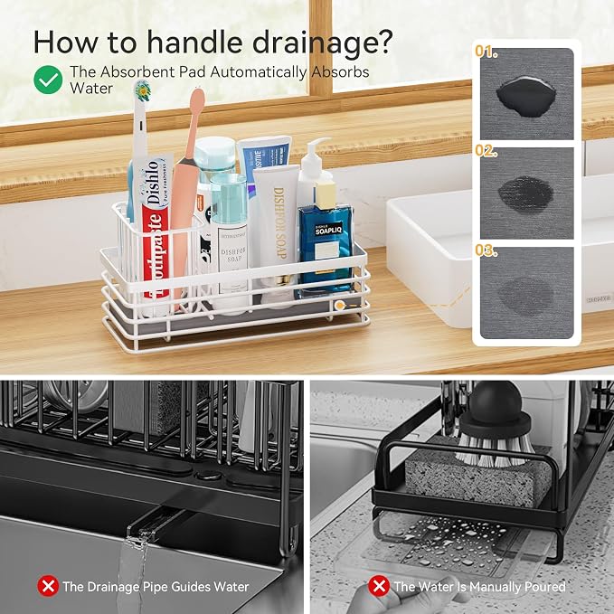 Yofidra Sponge Holder for Kitchen Sink Organizer Caddy: Sink Sponge - Image 4