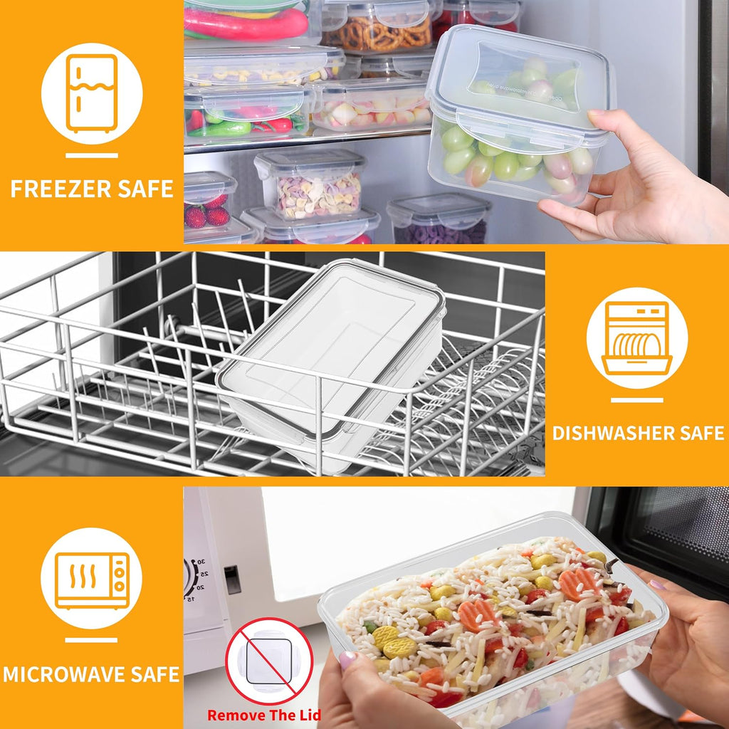 52 PCS Large Food Storage Containers with Lids Airtight, BPA-Free