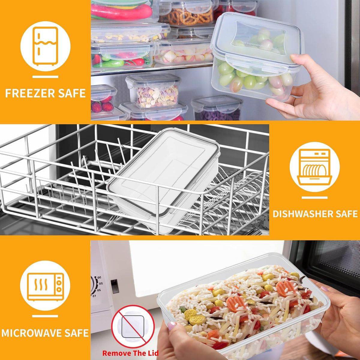 52 PCS Large Food Storage Containers with Lids Airtight, BPA-Free