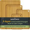 Keechee 4-Pcs Natural Wood Cutting Board Set Kitchen Tools by Keechee