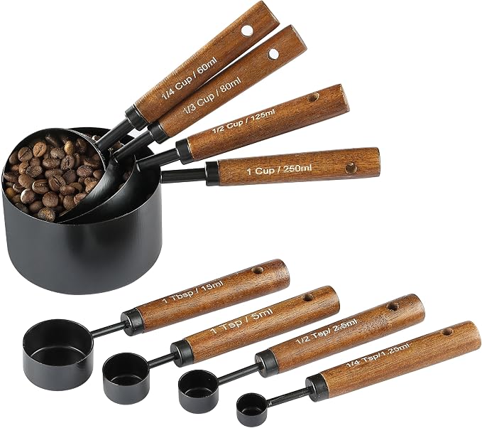8PCS Measuring Cups and Spoons Set, DV Stainless Steel Measuring Cups by Unknown