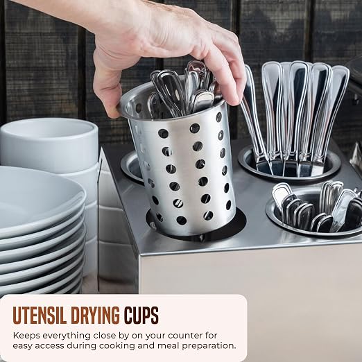 OCS Parts Stainless Steel Utensil Drying Cups | Stainless Steel | Set of 3 | - Image 3