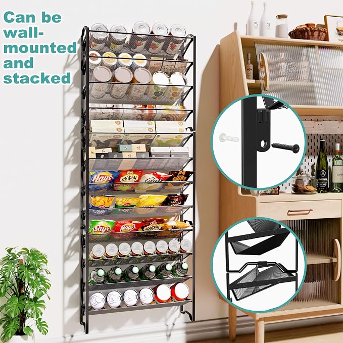 Simple Trending 2 Pack 4 Tier Spice Rack Organizer, Stackable Kitchen Counter - Image 3