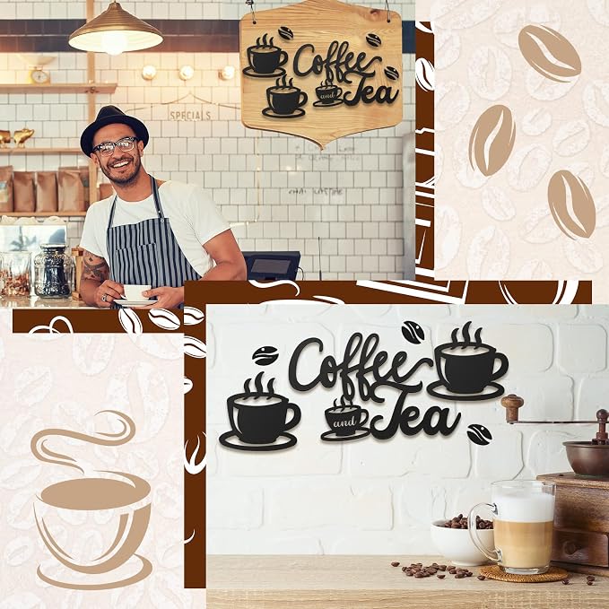 Ferraycle Rustic Metal Coffee Bar Signs Hanging Wall Decor - Image 5