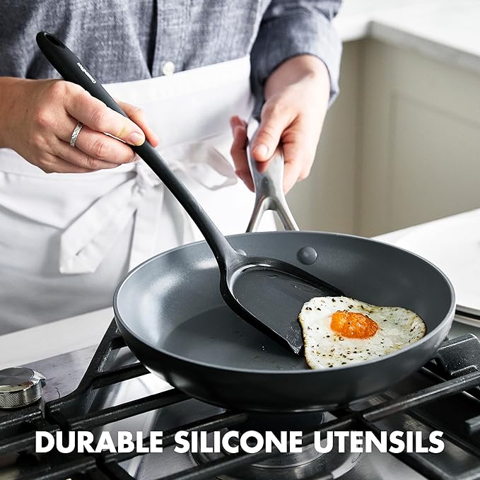 GreenPan 5 Piece Cooking Utensil Set, Flexible Nonstick Silicone, Stain-Free - Image 2