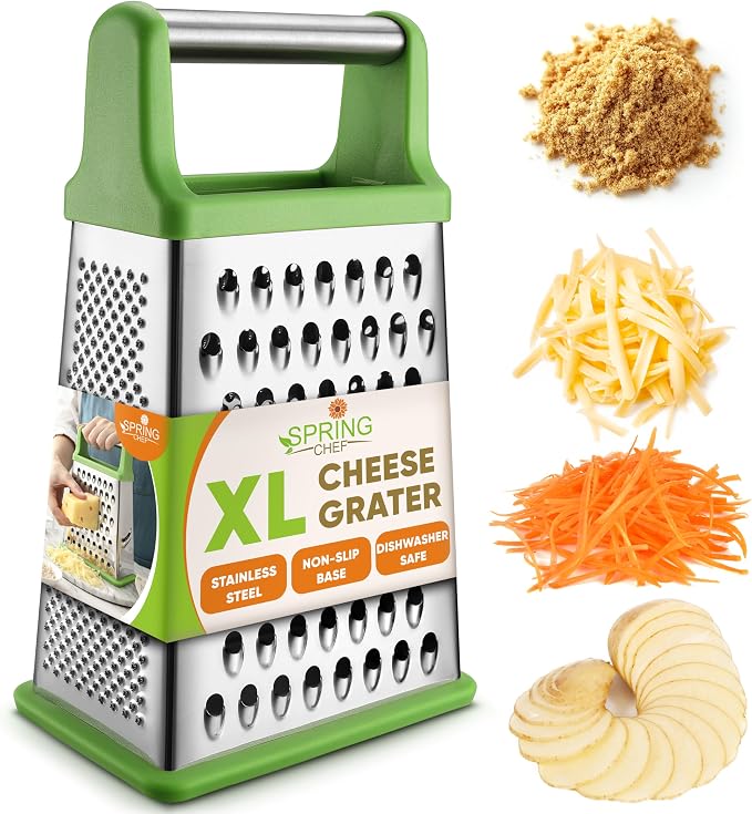 Spring Chef Green Professional Stainless Steel XL Parmesan Cheese Grater by SpringChef
