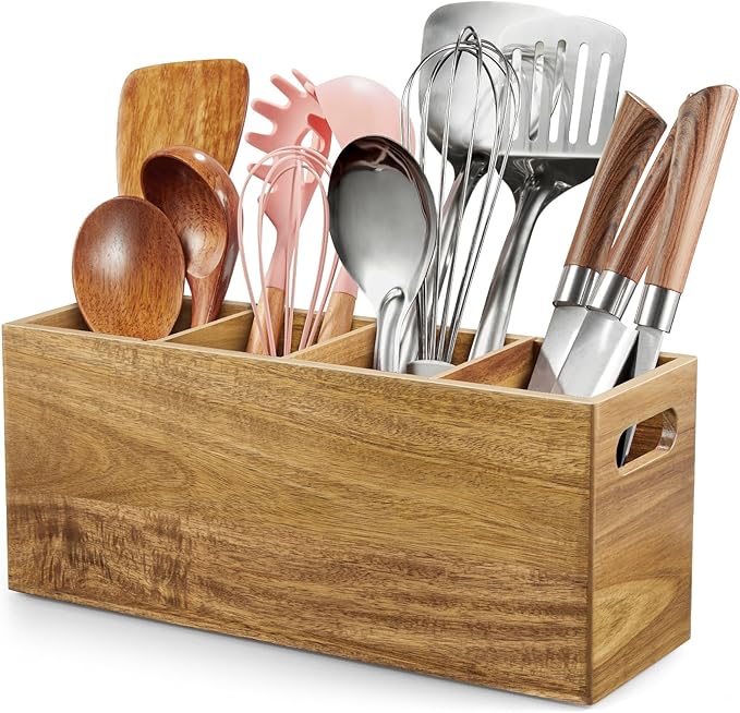 ALELION Acacia Wood Utensil Holder by ALELION