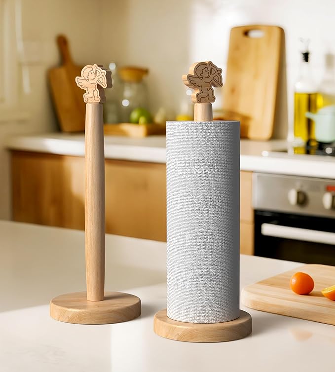 KitchLife Cute Wooden Paper Towel Holder Countertop - Image 7