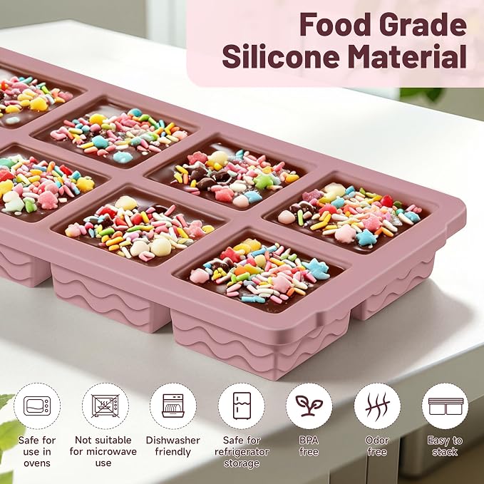 Aopigavi 2-Pack Ice Cube Trays, 10 Cubes 2 Tbsp. Silicone Freezer Molds - Image 3