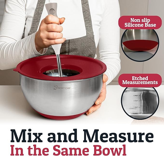 Priority Chef Stainless Steel Mixing Bowls - Image 3