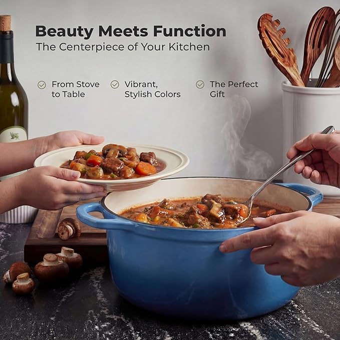 Zulay Kitchen 6 Quart Enameled Cast Iron Dutch Oven Pot - Image 7