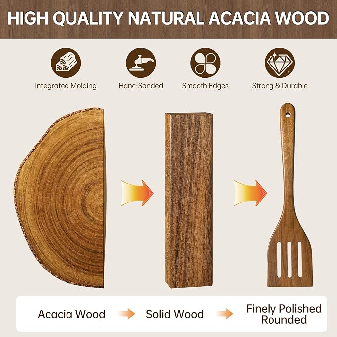 Wooden Utensil Set 11 Pcs - Image 4