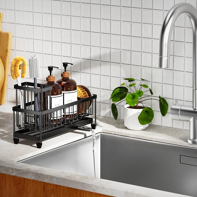 Cisily Sponge Holder for Kitchen Sink, Sink Caddy Organizer - Image 7