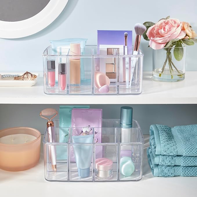 STORi 5-Compartment Clear Plastic Organizer | Rectangular Divided Makeup and - Image 6