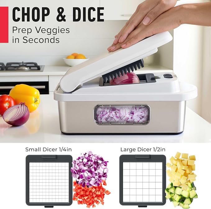 Mueller Pro-Series 10-in-1, 8 Blade Stainless Steel Multi Vegetable Chopper And - Image 4