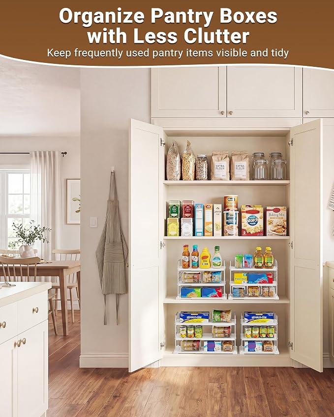 EVERIE Extendable 3-Tier Kitchen Cabinet & Pantry Organizer - Image 9