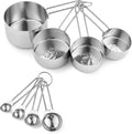 8PCS Measuring Cups, OHOLA Stainless Steel Measuring Cups and Spoons Set by Ohola+KITCHEN+SUPPLIES