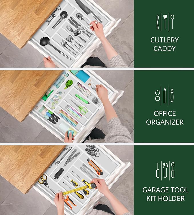 ROYAL CRAFT WOOD Luxury Bamboo Kitchen Drawer Organizer - Image 8