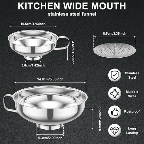12 Piece Stainless Steel Canning Funnel Set - Image 2