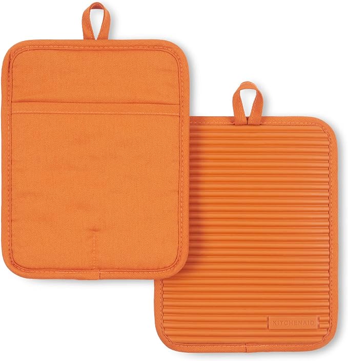 KitchenAid Ribbed Soft Silicone Pot Holder 2-Pack Set by KitchenAid