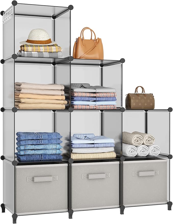 HOMIDEC Closet Organizers and Storage, 9 Cube Storage Organizer, Portable by DecorateYourHome