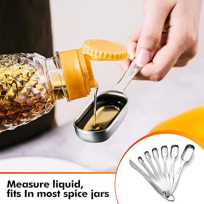 Rainspire Heavy Duty Measuring Spoons Set Stainless Steel, Metal Measuring Cups - Image 4