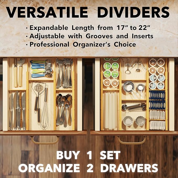 SpaceAid Bamboo Drawer Dividers - Image 5