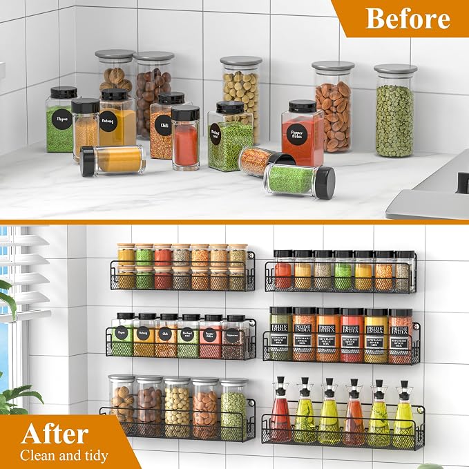 Wall Mounted Spice Rack Organizer, Pantry Door Organizer & Hanging Storage - Image 8
