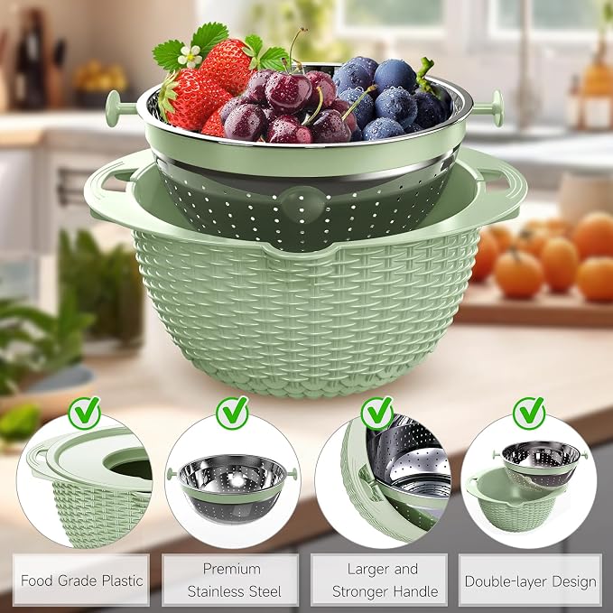 4-1 Strainer with Bowl & Spoons Set - Image 6