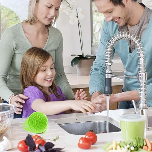 Funnels for Kitchen Use, Food Grade Silicone Collapsible Kitchen Funnel - Image 4