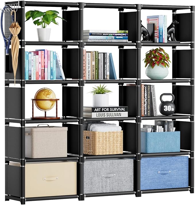 Mavivegue Bookshelf, 15 Cube Storage Organizer, Book Shelf Organizer, Tall by Mavivegue