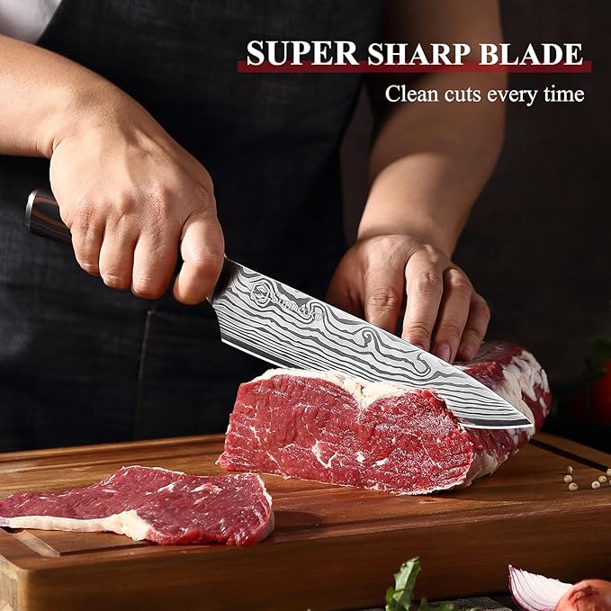 Sunnecko 8 Inch Chef Knife, Professional Japanese Style Kitchen Knife - Image 3
