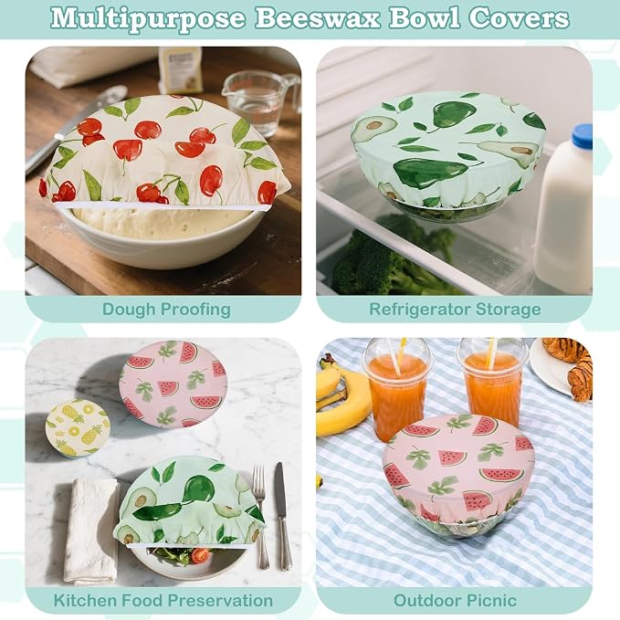 5-Size Reusable Beeswax Bowl Covers - Image 5