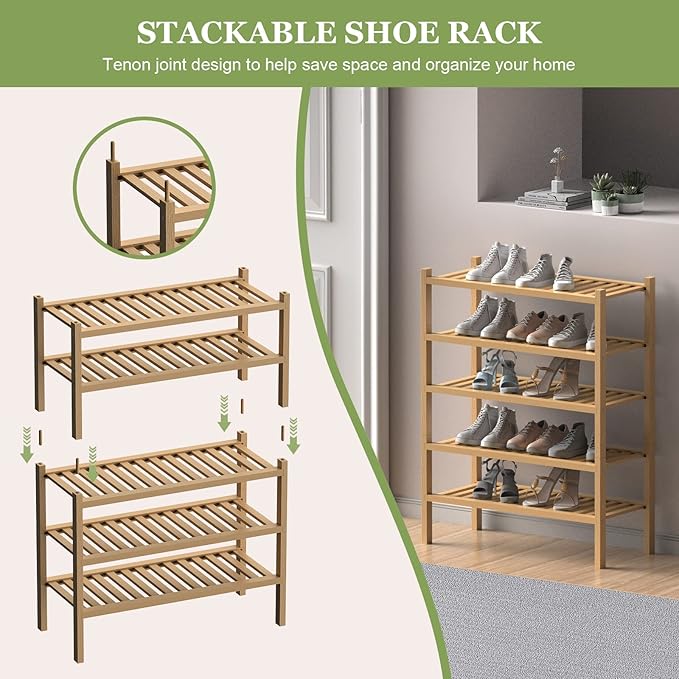 ROMGUAR CRAFT (Thick Bamboo Shoe Rack - Image 5